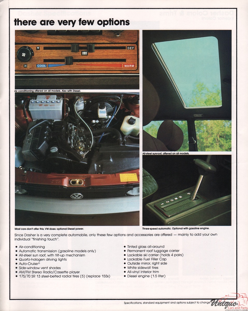 1980 VW Dasher Brochure Page 2